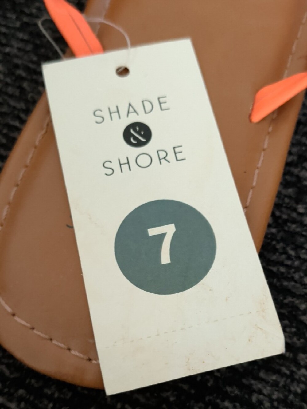 Shade & Shore Coral Strap Brown Footbed Women's Sandals - Picture 4 of 4